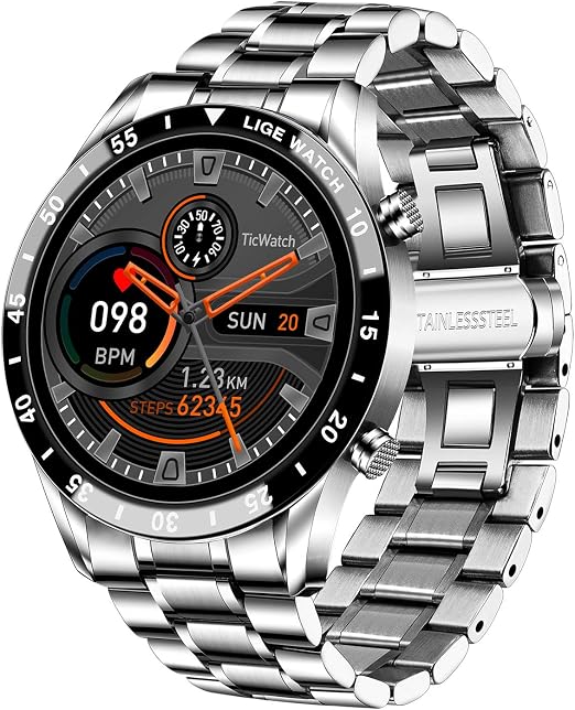 Amazon.com: Reloj inteligente LIGE, de 1,3 pulgadas con pantalla táctil  completa, IP67, resistente al agua, con notificaciones de mensajes, ritmo  cardíaco, monitor de sueño, calorías y fitness, reloj para iOS y Android :