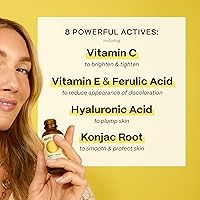 Vista 4 de Mad Hippie Suero de vitamina C para la cara con ácido hialurónico, vitamina E y ácido ferúlico, suero facial con vitamina C para mujeres/hombres