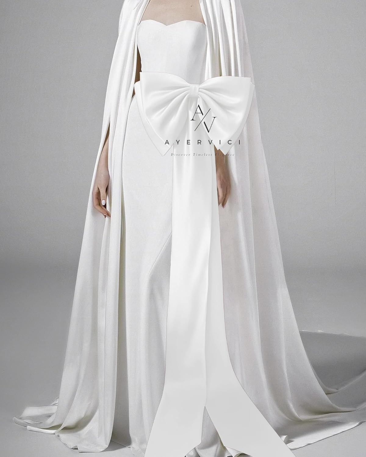 Elegant Removable Big Bow Train for Wedding Dress Large Detachable Satin Halloween Costume for Women image 2