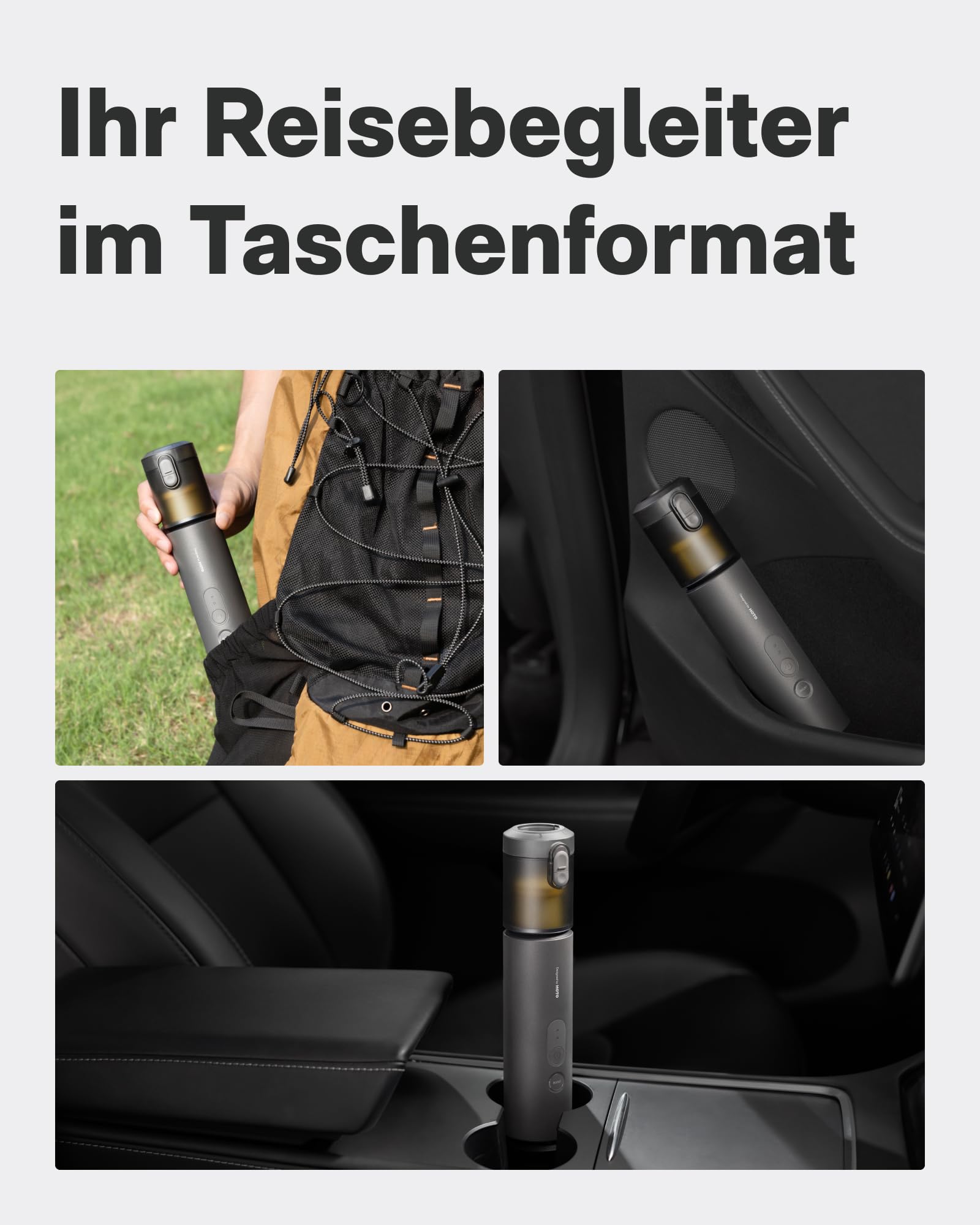 HOTO Handstaubsauger Akku 20000Pa Starke Saugkraft, 4-in-1-Kabelloser Autostaubsauger mit Gebläse- & Luftgebläsepumpe, Mini Staubsauger für Auto, Tierhaare, Teppich, Tastaturen & Schreibtisch