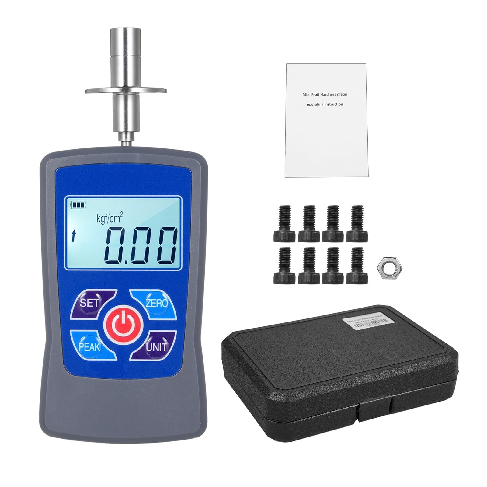 Medidor de dureza fruta GY-M15, minipenetrómetro, durómetro con rango 0,2 a 15 Kgf/cm² (x10^5 Pa), división carga