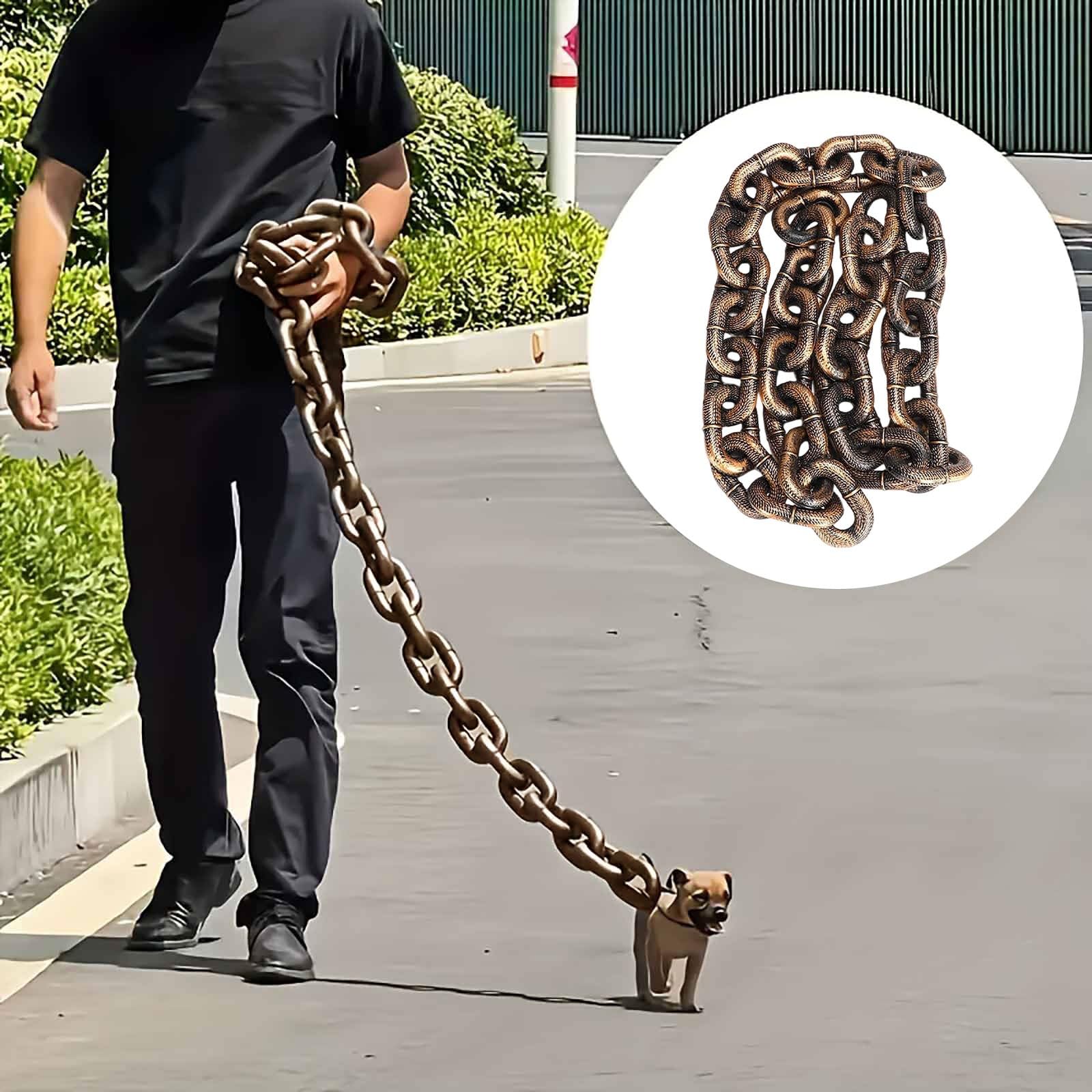 Divertida correa de perro de cadena para perros y gatos pequeños, medianos y grandes, correa de plástico duradera para perros y gatos, entrenamiento para caminar al aire libre 72374