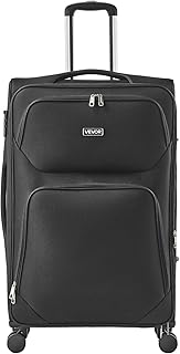 Softside Expandable Luggage with Spinner Wheels, 28-Inch Softside Checked Large Luggage, Lightweight Checked Suitcase with Expandable Zippered Pocket and TSA Lock, Black