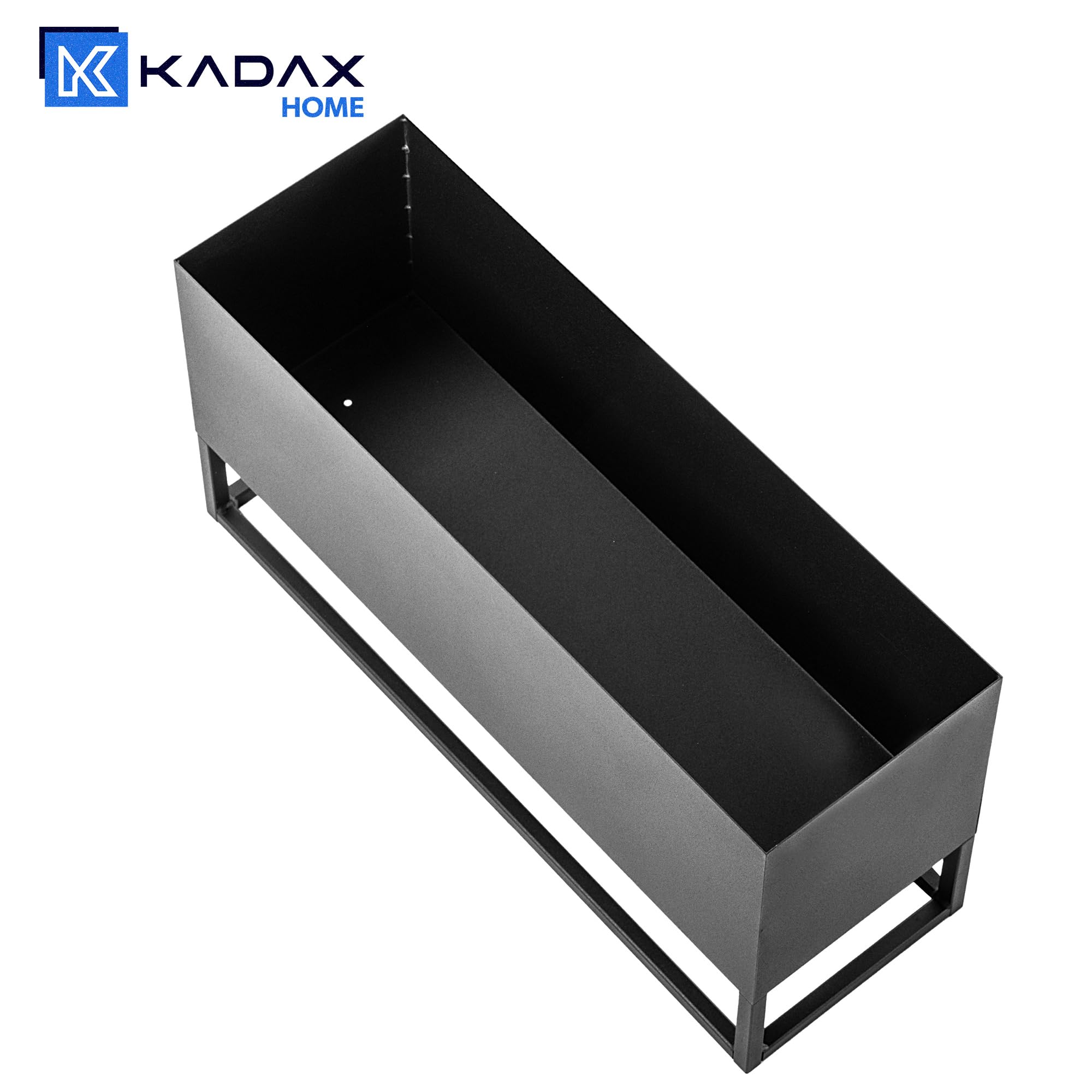 KADAX Fioriera Larga con Palo in Acciaio Nero Supporto per Fiori da Interno ed Esterno Porta Vaso per Aiuola (Altezza: 30 cm)