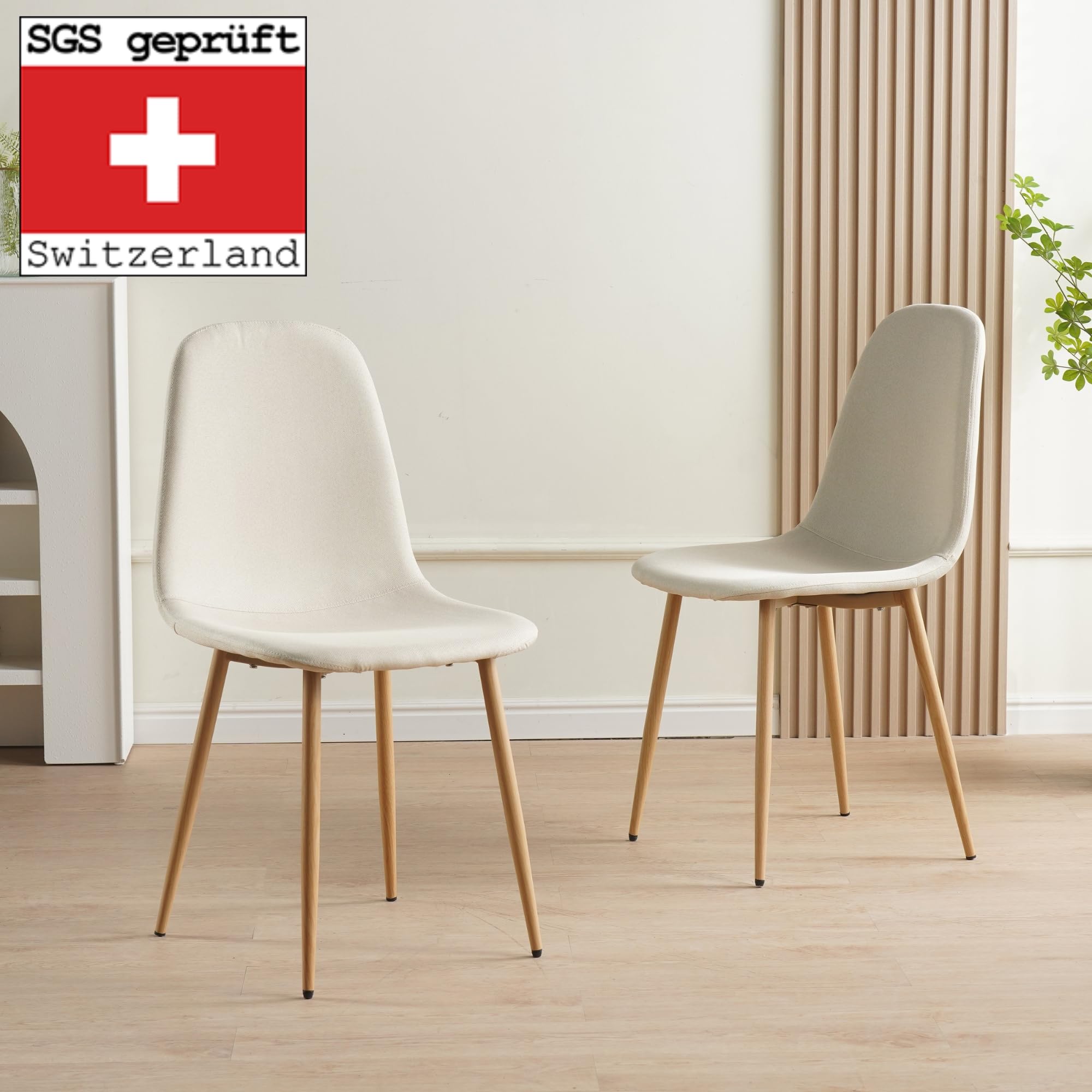 ALBATROS Set di 4 sedie da sala da pranzo, Fano, beige – moderna ed elegante, comoda sedia imbottita, elegante sedia da cucina, sala da pranzo o tavolo da pranzo in stile retrò