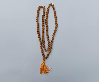 Sandalwood mala for pooja photograph (7mm bead size) - sandalwood garland original 108 beads - ISO CERTIFIED - SINDINGA9