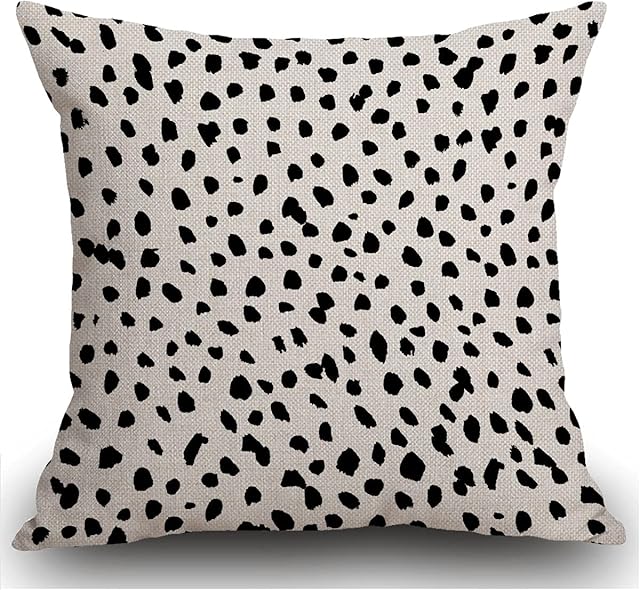 Smooffly Polka Dot Cushion Cover Outdoor Furniture Decorative Linen Square Double Sided Printing Pillow Cover for Home Office Sofa Couch Car Garden 45 x 45cm 18 x 18 inches