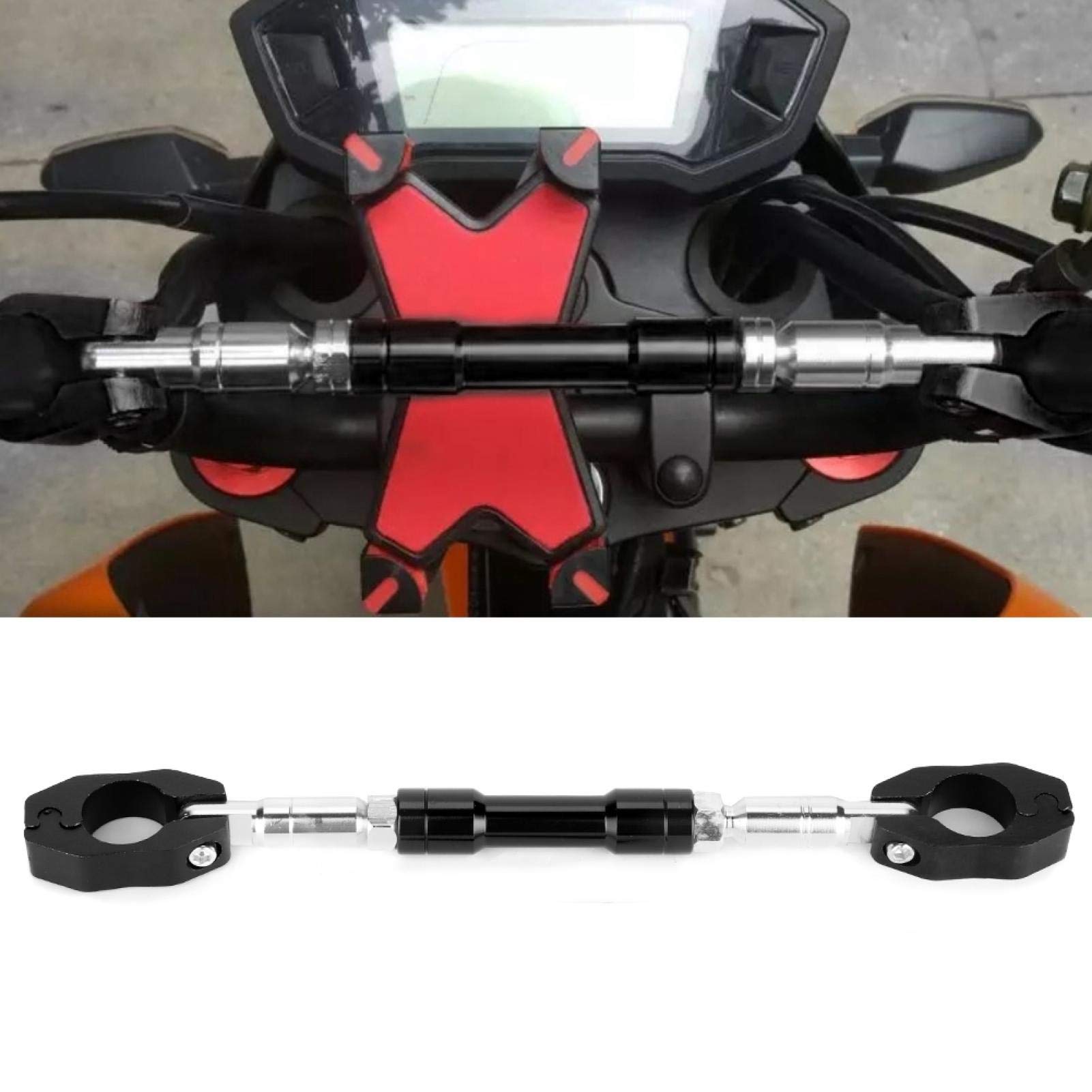 Barre D'équilibre De Moto Universelle 22mm En Alliage D'aluminium Réglable Barre Transversale Guidon Moto Renforcer Les Accessoires De Levier (noir)(rouge