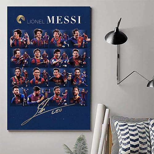 Vista 64 de SUKORI Messi - Póster Messi firmado (8) para dormitorio, estética, 12 x 18 pulgadas, sin marco Unframe-style-2