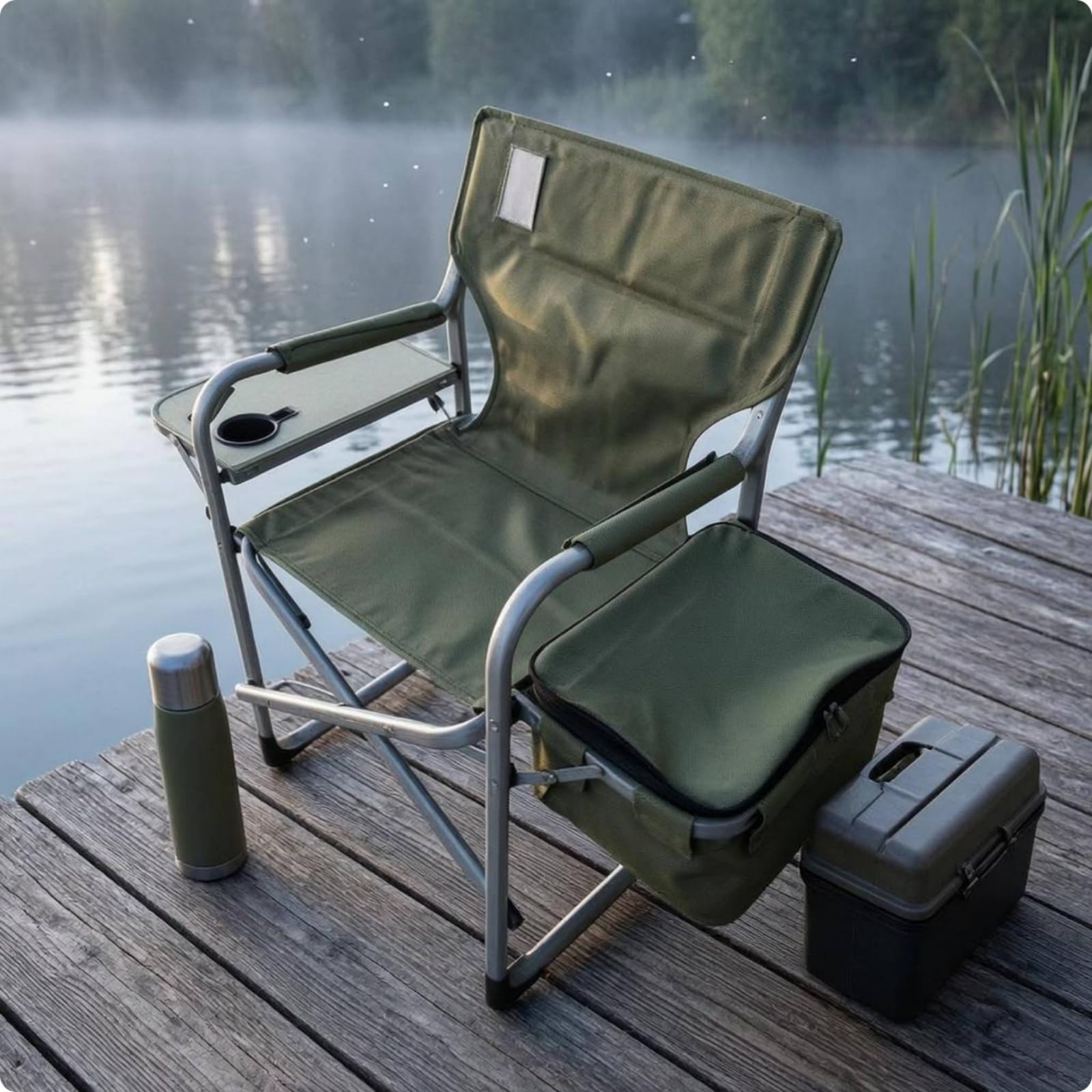 Qianly Outdoor Klappstuhl Angelstuhl Campingstuhl Faltstuhl mit Stabilem Metallgestell Und Langlebigem Oxfordstoff Einfacher Auf- Und Abbau mit Armlehnen für, Blau