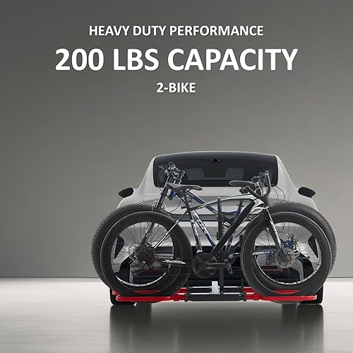 Miniatura 2 de Soporte para bicicleta de enganche de remolque para automóvil, 2 bicicletas, soporte de enganche para 2 bicicletas, soporte de bicicleta eléctrica