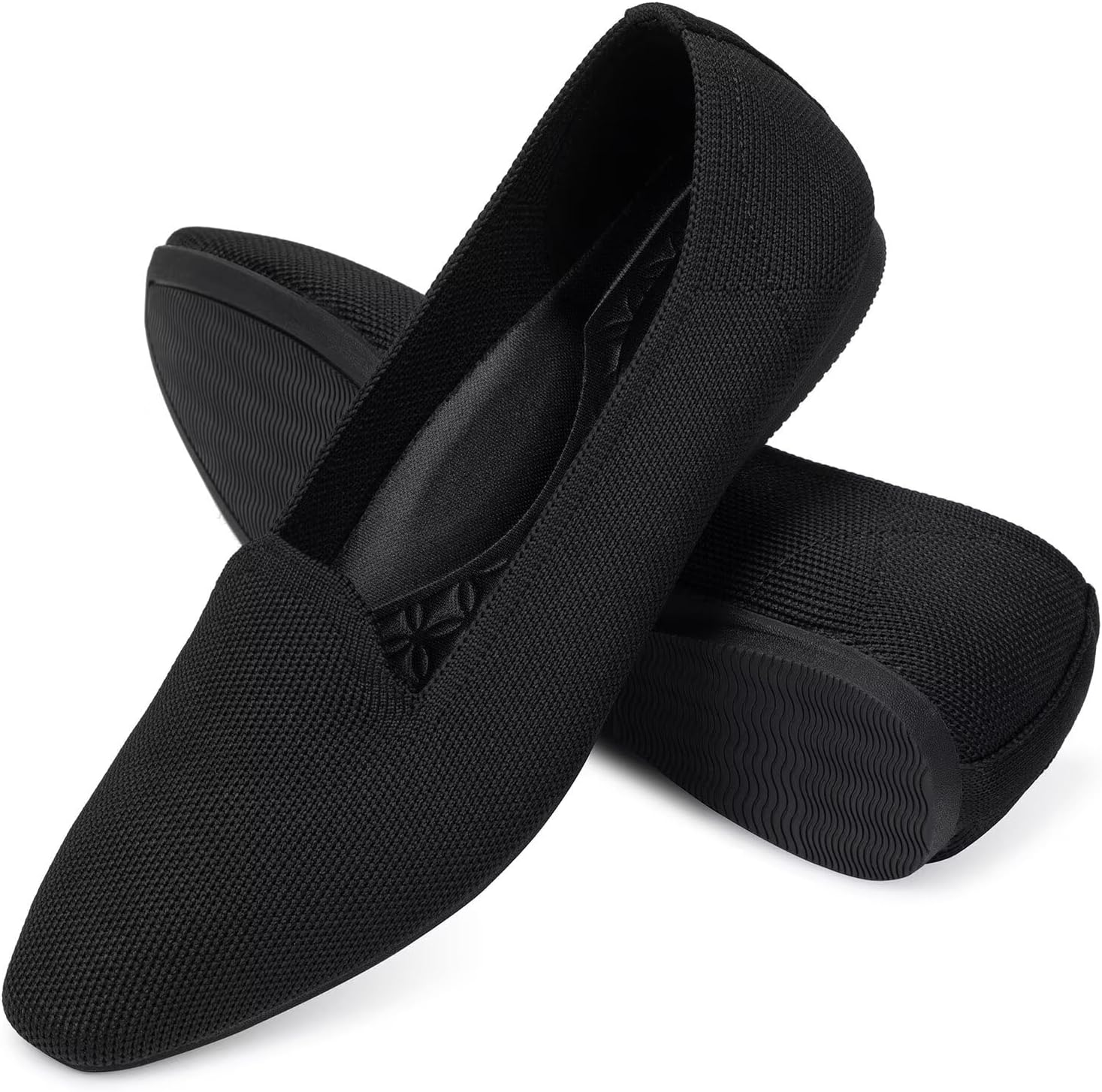 Frank Mully Women's Knitted Square Toe Flats Comfortable Loafer Shoes Office Work Shoes Lightweight - Image 6