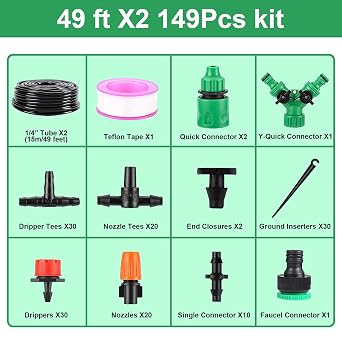 LasTool 30M/98FT Drip Irrigation Kit,Automatic Garden Watering System with 1/4