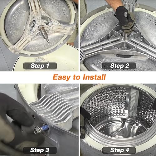 Miniatura 6 de Blutoget DC97-15491A Conjunto de eje de brida de arandela con 6 paquetes de pernos hexagonales DC60-40137A Spider - Compatible con montaje de eje de