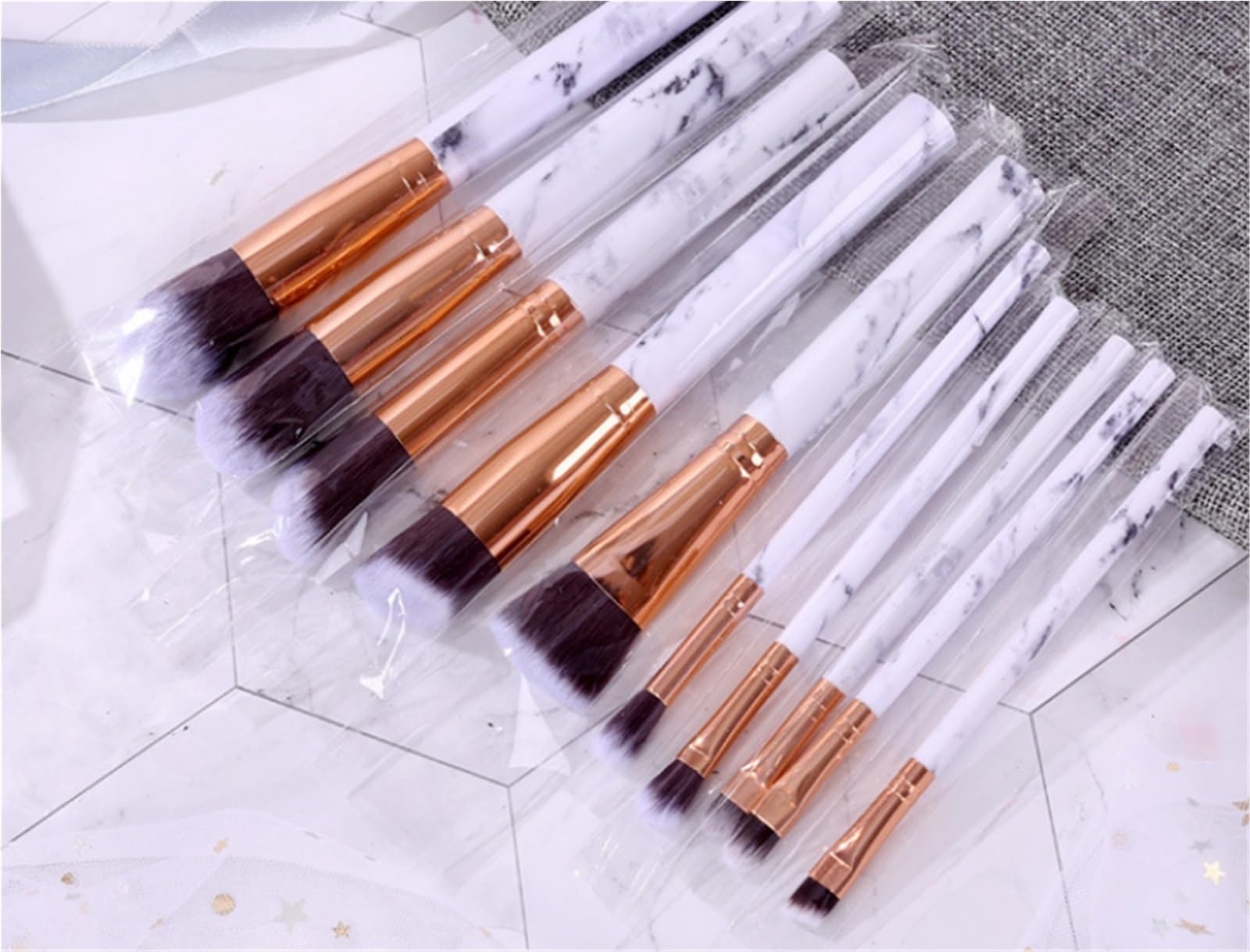 Pinselset Makeup Make-up Pinsel Set 10 Teilig Schminkpinsel Konturenpinsel Rouge Concealer Lidschattenpinsel Eyeshadow Pinsel(Black)