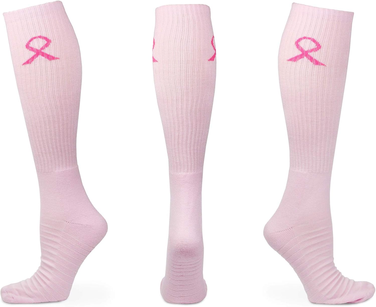 Pink Ribbon Breast Cancer Awareness Youth Football Socks - Breast Cancer Awareness Socks for Athletes - 1 Pair