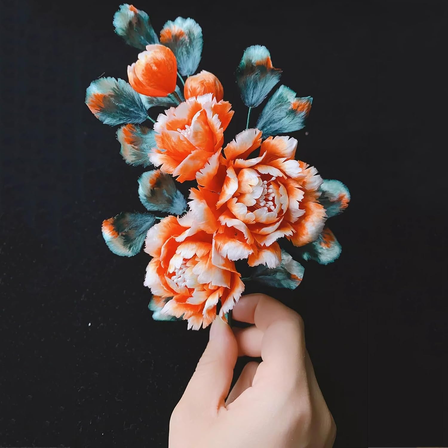 Electric Fake Flower Making Kit, Adjustable Temperature Fabric Flower Maker with 17 Ironing Heads & Bag, Anti-Scalding Bracket, for Garden Wedding Party Fake Flower Making