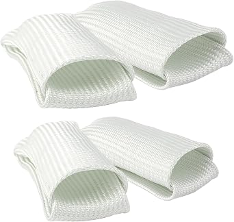 TIG Finger Heat Shield, 2-Piece Fiberglass Welding Finger Protector, Heat Resistant Sleeve for TIG Gloves, White