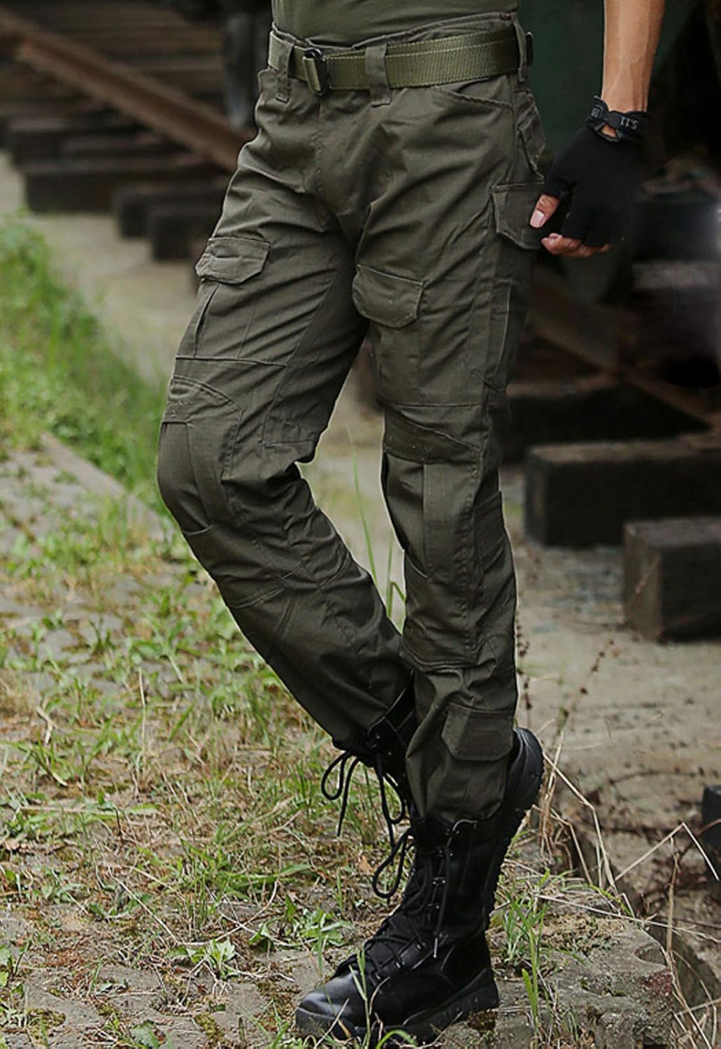 Flygo Mens Ripstop Tactical Pants Lightweight Operator EDC Assault Cargo Pants