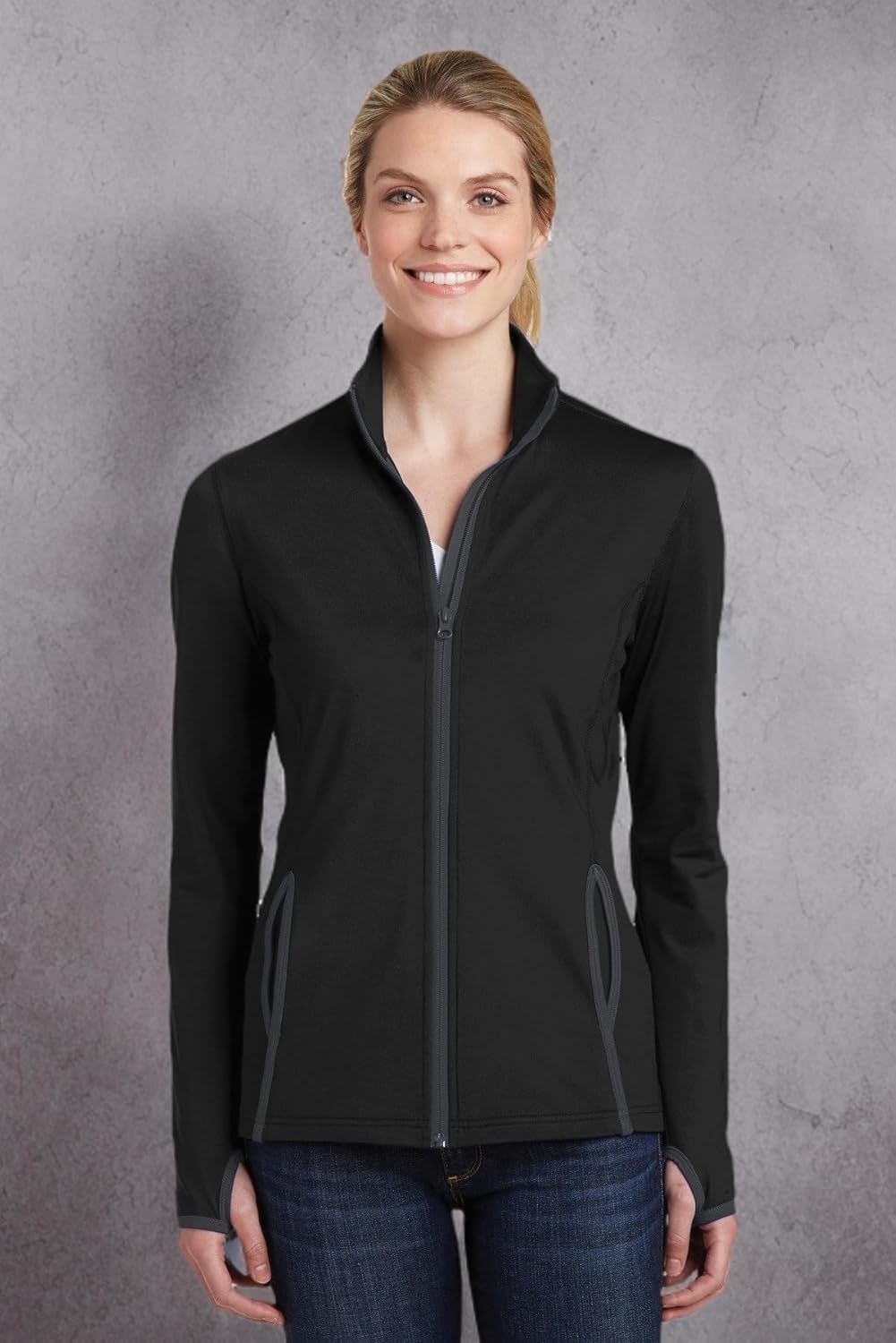 SPORT-TEK Women's Sport-Wick Stretch Contrast Full Zip Jacket - Image 7