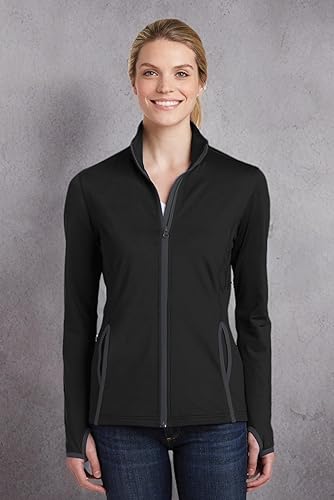 Miniatura 7 de SPORT-TEK Chaqueta deportiva deportiva con cremallera completa y contraste elástico para mujer LST853