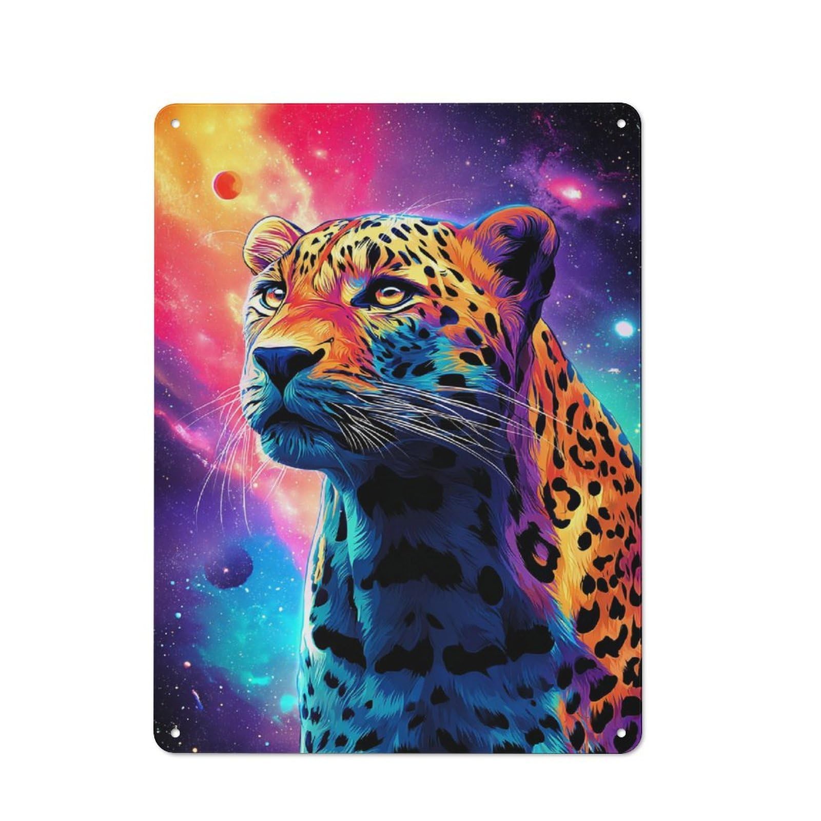 Vintage Galactic Leopard Majesty Vintage Tin Sign 40x30cm, Cafe Wall Decor for Bakery, Diner, Cafe Or Family Room
