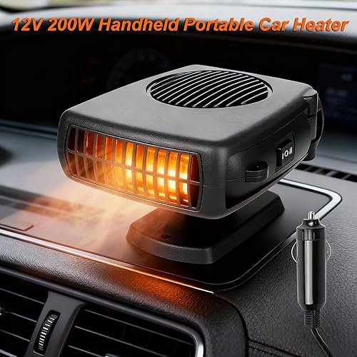 Miniatura 6 de Calentador de coche de 12 V y 200 W, calentador y descongelador portátil 2026, calentador 2 en 1 y ventilador de refrigeración enchufable al