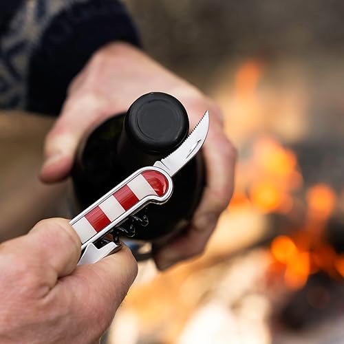 Miniatura 3 de Foster & Rye Sacacorchos de acero inoxidable con doble bisagra de acero inoxidable con bandera americana, abridor de vino manual para cumpleaños,