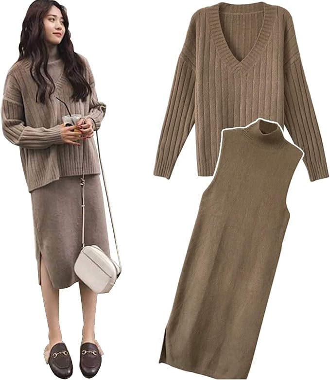 Amazon Co Jp セットアップ ワンピース レディース 秋冬 40代 30代 0代ニットセット 長袖 ニットセーター ロングワンピース ニット ワンピース 服 ファッション小物 Amazon Co Jp セットアップ ワンピース レディース 秋冬 40代 30代 0代ニットセット 長袖 ニットセーター ロングワンピース ニット ワンピース 服 ファッション小物