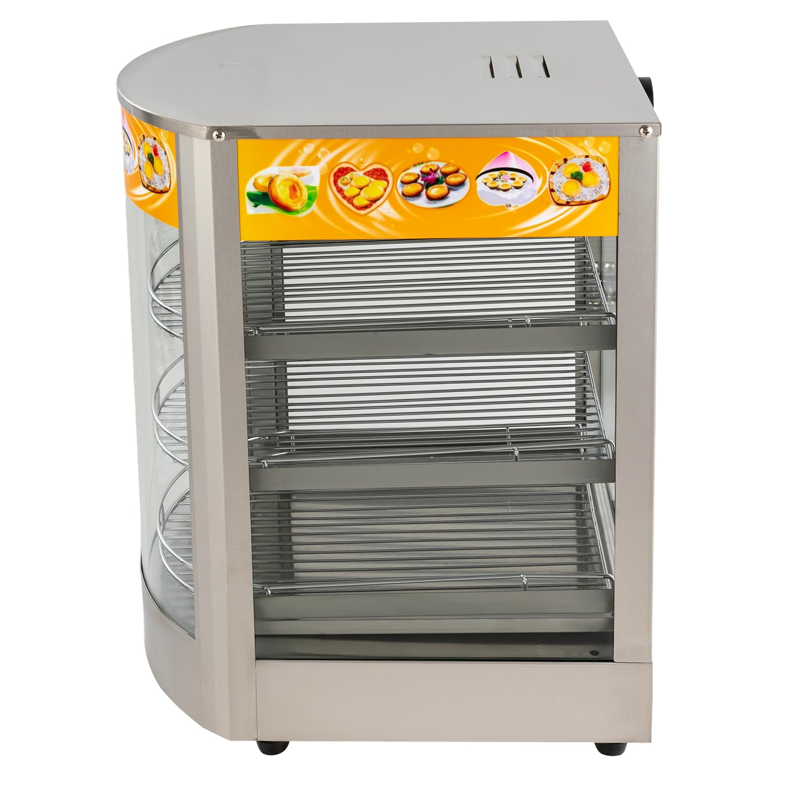 Calentador de alimentos de 50 L, 800 W, armario de calor eléctrico de 3 niveles, 30-85 ℃ temperatura ajustable, armario de acero inoxidable para alimentos