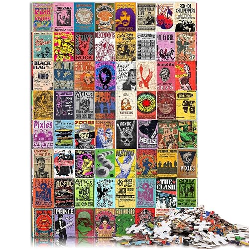 Rompecabezas Collage Vintage Rompecabezas de 1000 Piezas para Adultos y niños Edad 12 años Rompecabezas…