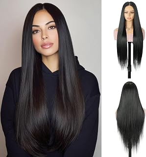 Creamily 5x5 Straight Lace Front Wigs Wear and Go Glueless Wigs Pre Plucked Pre Cut Long Black Wig HD Lace Closure Wig 31 ... Price In India