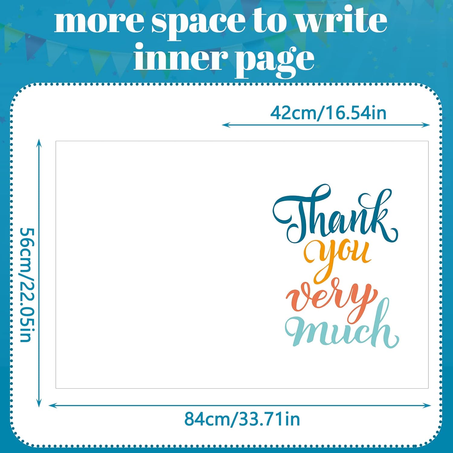 Large Thank You Cards Funny Jumbo Size Cards 22.05 x 33.71 Inches Large Oversize Thank You Gratitude Giant Greeting Card for Wedding Coworker Teacher Doctor Team Client Gratitude