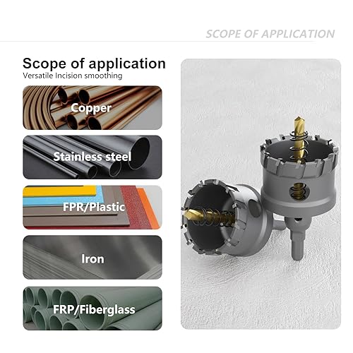Miniatura 4 de GSTK Juego Mejorado de 26 Piezas de Sierras de Corona de Carburo para Trabajo Pesado, Broca de Taladro de Acero Metálico, Cortador TCT, 24 Sierras