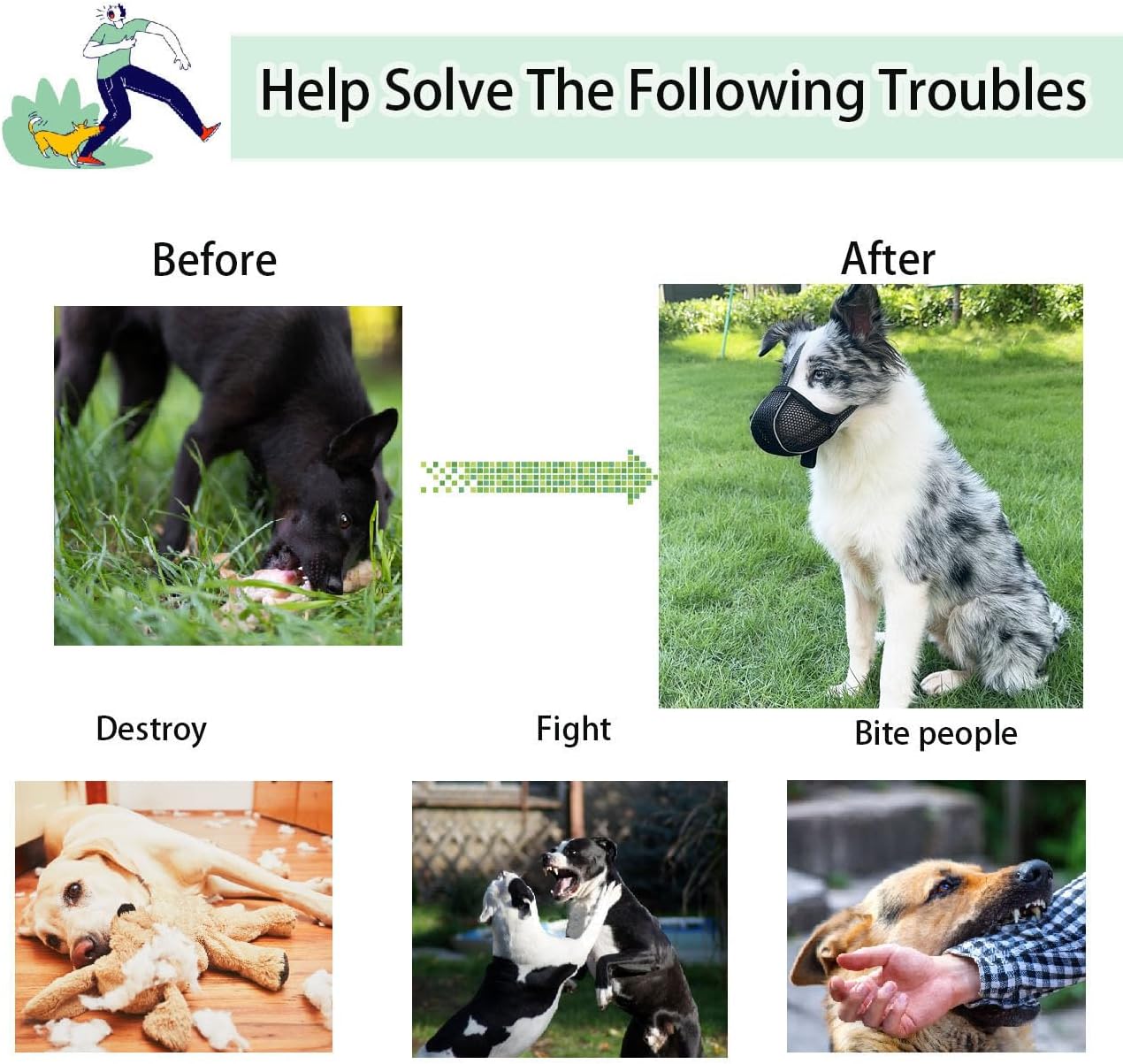 Szájkosár használata - sétáltatás közben