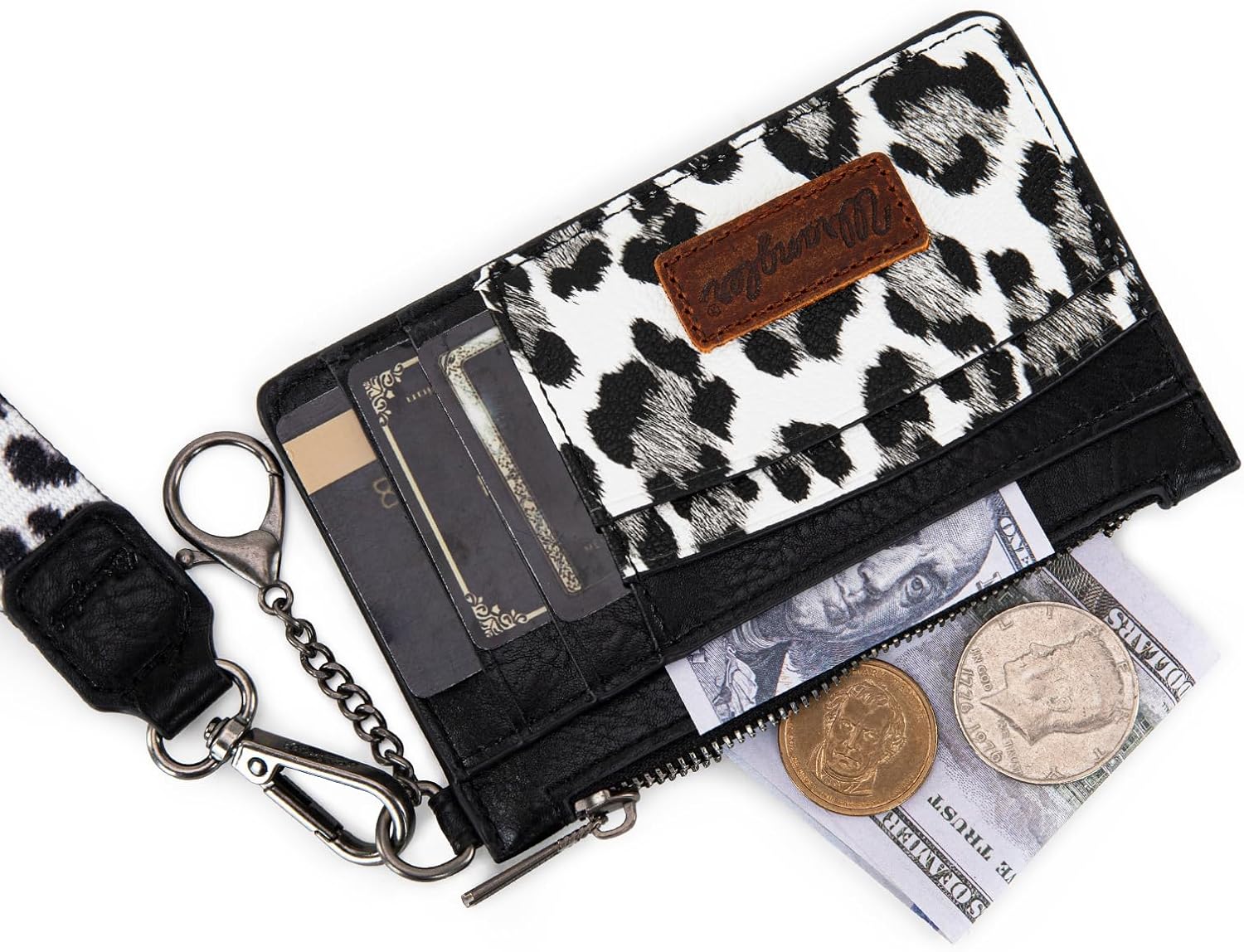 Montana West X Wrangler Credit Card Holder Leopard Print Womens Wallet Slim Credit Card Wallets, Card Cases & Money Organizers Keychain Wallet with Wristlet Strap - Image 4