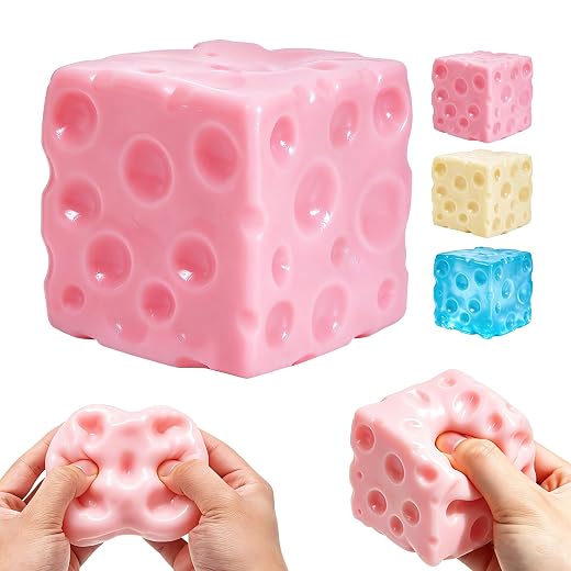 Coconut Oil Cheese Squishy Toys, Stress Relief Fidget Squishies, No Rebound