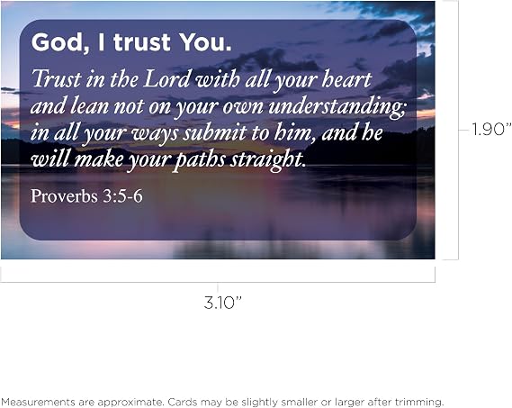 Pass It On Scripture Cards, Faith, Prov 3:5-6 - Pack of 25 Inspirational Christian Cards with Scripture Encouragement, Bible Verse Cards For Devotional, Bible Study, Memorization & Greetings