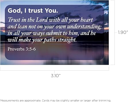 Pass It On Scripture Cards, Faith, Prov 3:5-6 - Pack of 25 Inspirational Christian Cards with Scripture Encouragement, Bible Verse Cards For Devotional, Bible Study, Memorization & Greetings