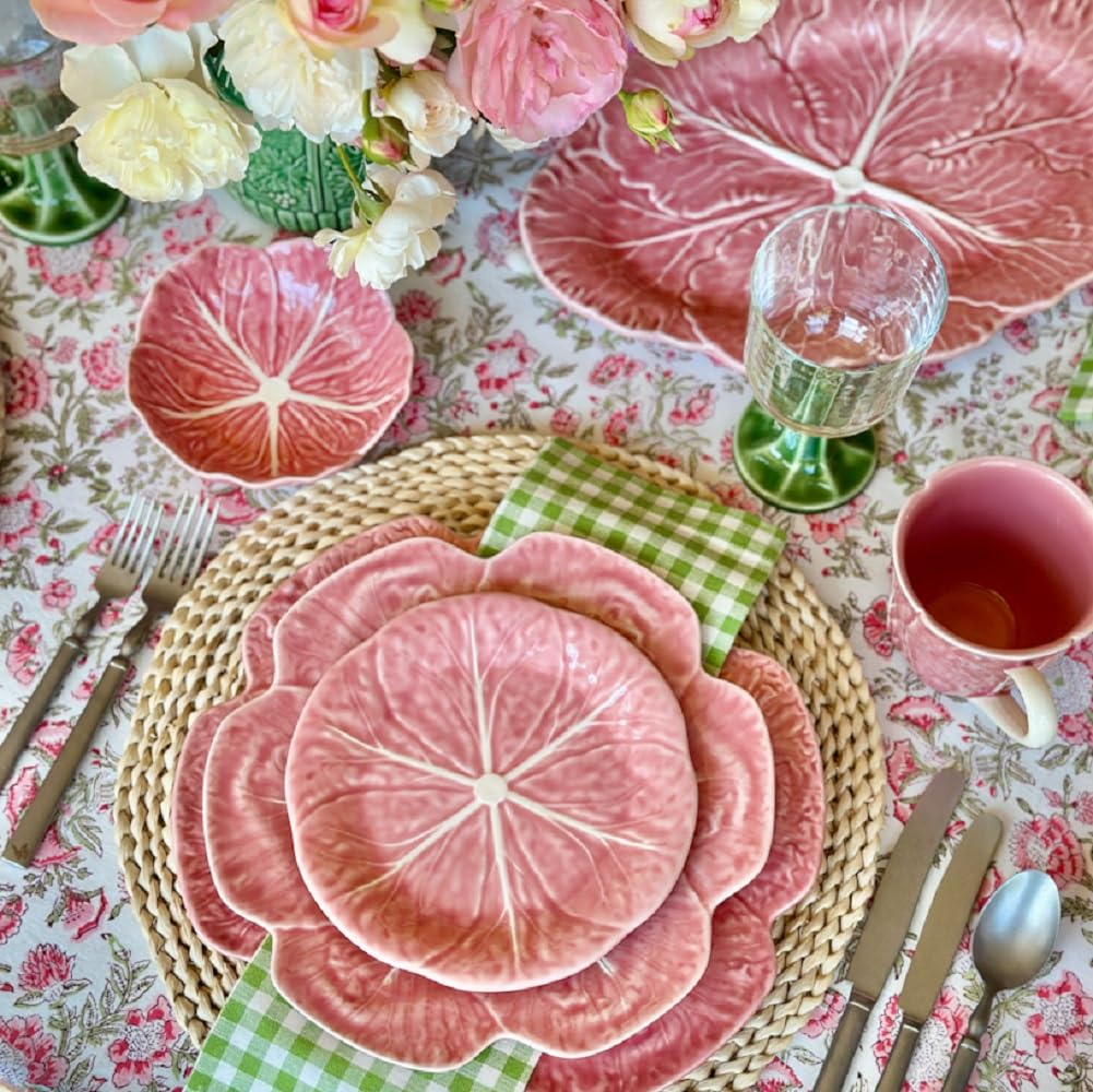B ハマースレイ T.GOOD ピンクローズ カバードディッシュ ケーキプレート Amazon.com | Bordallo Pinheiro Pink Cabbage Charger Plate Set of 2