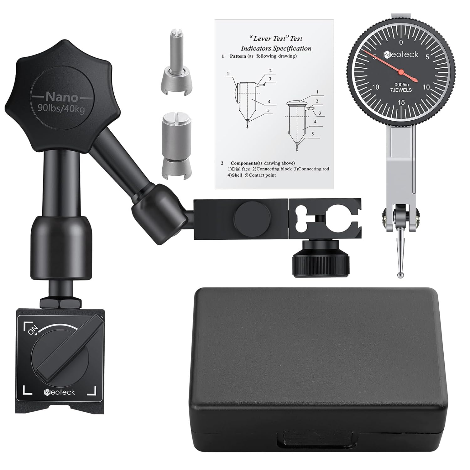 Neoteck Dial Test Indicator with Magnetic Base Stand (Model NTK223us ...