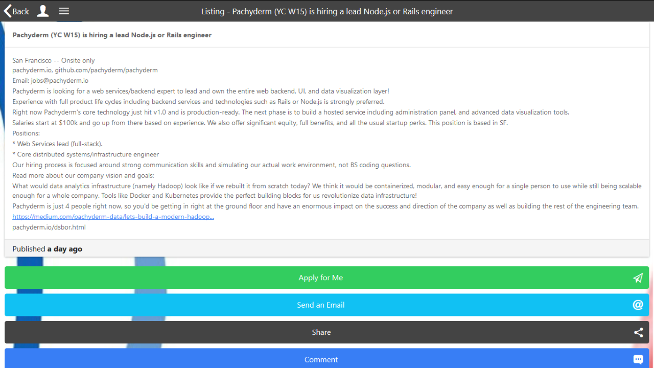 Who is Hiring App on Amazon Appstore