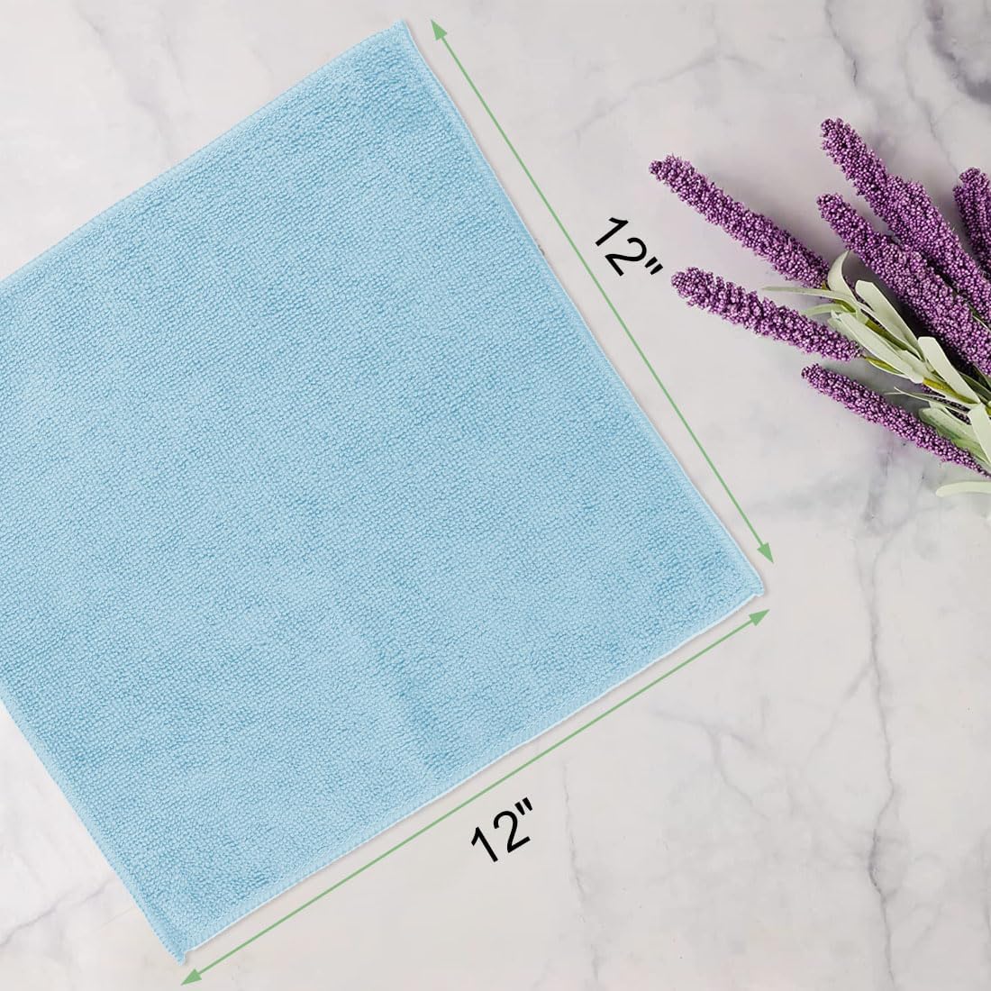 UNIMADE Washcloths Bulk - 100 Pack - Face Towels (12" x 12"), Highly Soft Wash Cloths and Hand Towels, Fast Drying Multi-Purpose Microfiber Cleansing Cloths for Bathroom, Hotel, Spa, and Salon - Blue