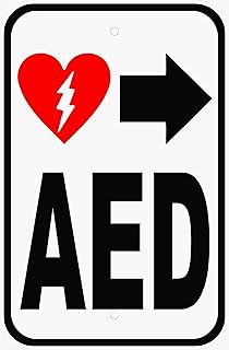 AED Automated External Defibrillator Sign. 12x18 Metal. AEDS Defibrillators Signs