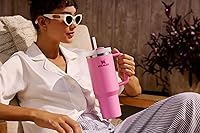 Vista 78 de STANLEY Quencher H2.0 Vaso Térmico con asa y pajilla, 64 onzas, tapa Flowstate de 3 posiciones, gran capacidad para viajes y deportes, vaso de acero