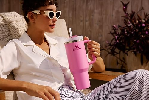 Miniatura 78 de STANLEY Quencher H2.0 Vaso Térmico con asa y pajilla, 64 onzas, tapa Flowstate de 3 posiciones, gran capacidad para viajes y deportes, vaso de acero