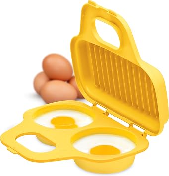 PrepSolutions Microwave Egg Poacher Yellow, Easy-to-Use for Low-Calorie Breakfasts and Lunches