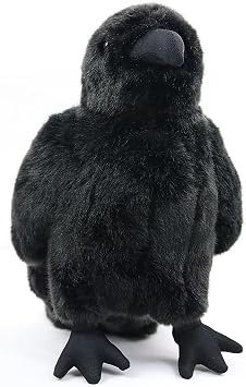 Large Crow Stuffed Animal Realistic 9.44 Black Crow Plush Stuffed Animal Pillow Soft Little Bird Raven Stuffed Doll for Friends Gifts