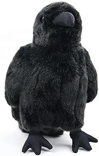 POPOTATO Large Crow Stuffed Animal Realistic 9.44'' Black Crow Plush Stuffed Animal Pillow Soft Little Bird Raven Stuffed Doll for Friends Gifts