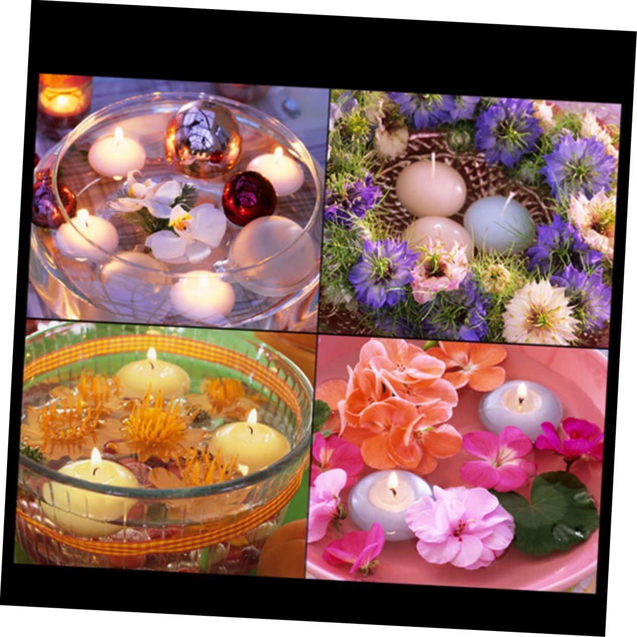 10pcs Unscented Floating Candles Small Disc Candles for Wedding Decorative Centerpiece Purple Flameless Water for Party Long Burning